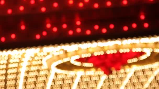 Огни и неоновые из Лас-Вегаса в ночное время — стоковое видео
