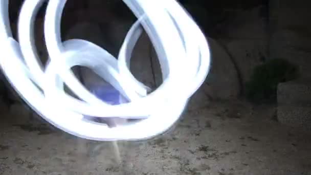 Lumière peinture abstraite vidéo dans joshua arbre — Video