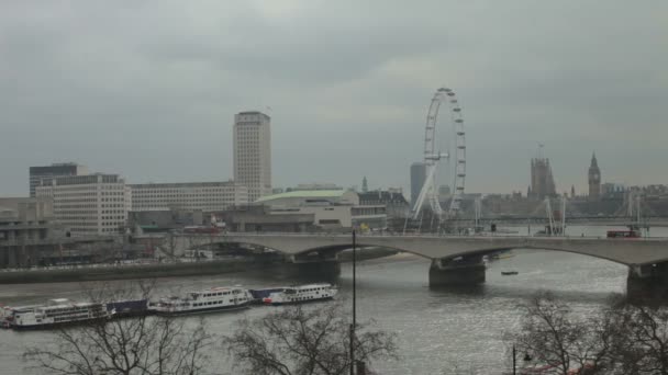 Timelapse fotos do olho de Londres e do rio Tamisa — Vídeo de Stock