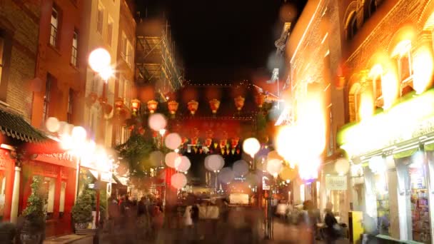 In Londons soho, chinatown in der nacht — Stockvideo