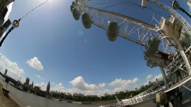 Fisheye timelapse shots of the london eye — Stock Video