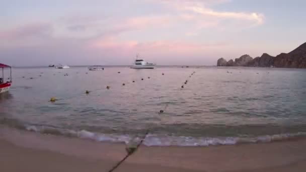 Lindo timelapse tiro ao pôr do sol em los cabo — Vídeo de Stock