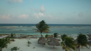 güzel mahahual Beach gün batımında atış timelapse