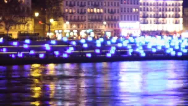 Patrón abstracto de luces en el festival en Lyon — Vídeo de stock