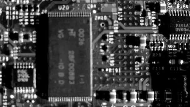 Detail počítačové elektronické obvody — Stock video