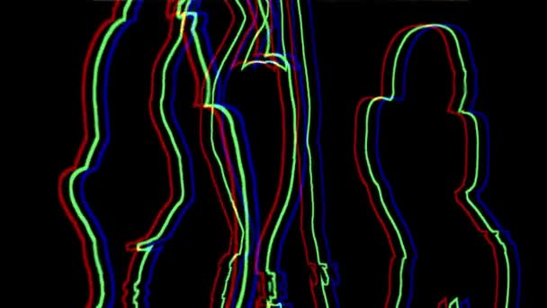 Sexy bailes femeninos con fondo abstracto fiesta — Vídeos de Stock