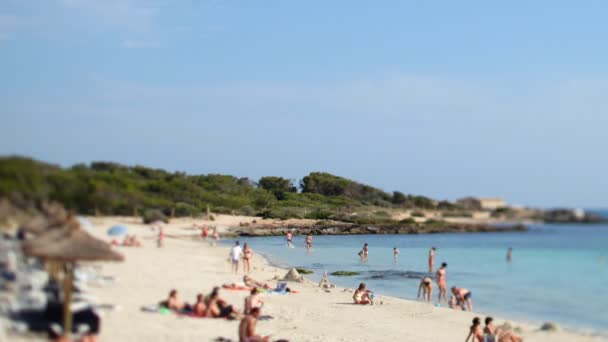 Hermosa escena de playa en colonia sant jordi en mallorca — Vídeo de stock