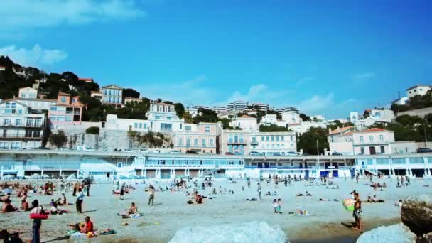 Timelapse пляжу в Марселі, Франції — стокове відео