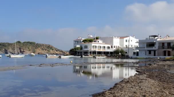 Beautiful coastline and crystal blue sea, es grau, menorca — Stock Video