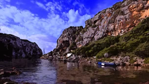 Vackra kusten och kristallklara blå havet, menorca — Stockvideo