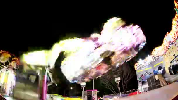 Timelapse of a ride at a carnival in mexico city — Stock Video