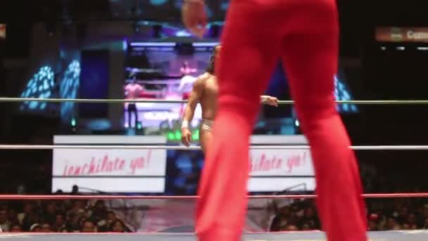 Ringside at the famous lucha libre mexican wrestling at arena mexico — Stock Video