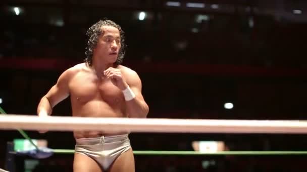 Lado del ring en la famosa lucha libre mexicana en arena mexicana — Vídeo de stock