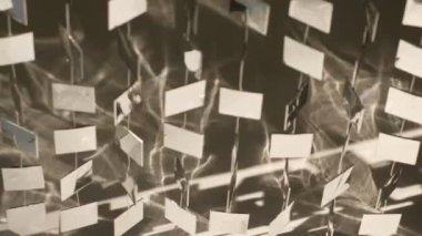 duvarda asılı ve hareketli serin metal şekilleri