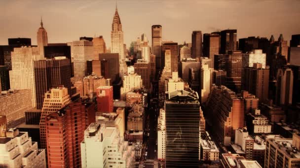 曼哈顿天际线从高角度的视图 — 图库视频影像
