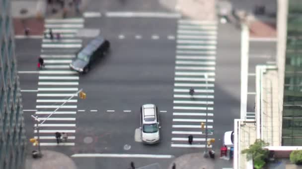 Manhattan scena stradale con traffico e — Video Stock