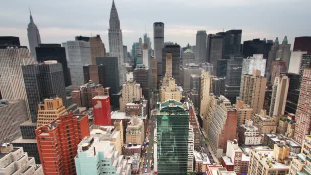 Вид на Манхэттен с высокой точки обзора — стоковое видео