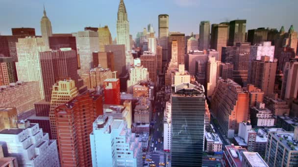 Zobacz panoramę Manhattanu z punktu widzenia wysokiej — Wideo stockowe