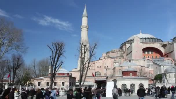 Timelapse of the hagia sofia church in istanbul — Stock Video