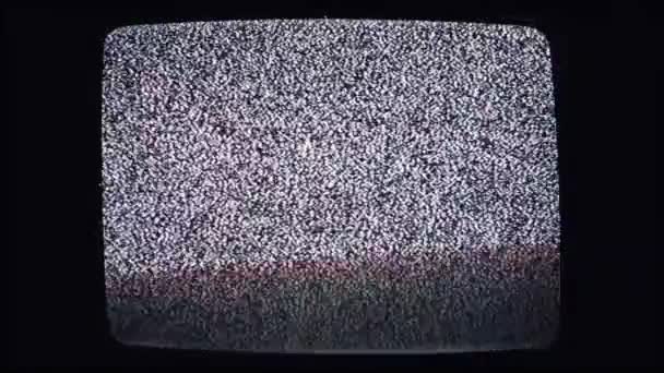 Ruido estático y electrónico captado de una vieja televisión — Vídeos de Stock