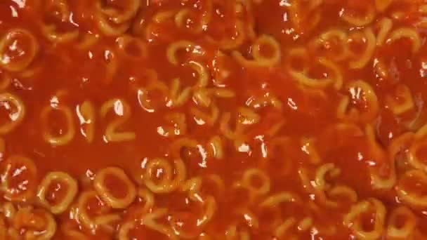 Sequenza numerica a base di lettere di pasta spaghetti — Video Stock