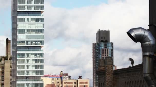 Vista dello skyline di Manhattan da un punto di vista elevato — Video Stock