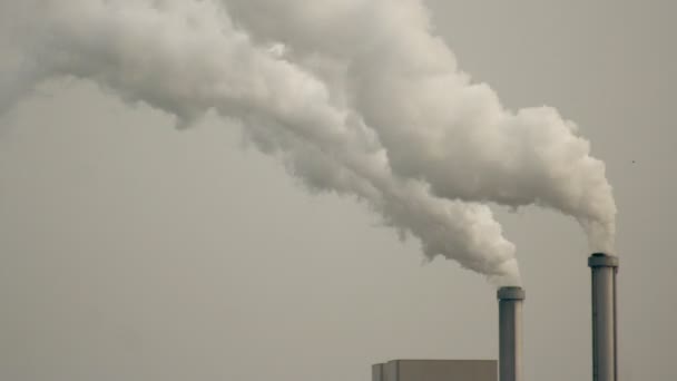 Dym z kominów przemysłowych, Paryż, Francja — Wideo stockowe