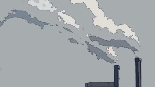 烟从工业烟囱，巴黎，法国 — 图库视频影像