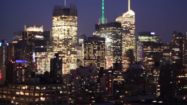 Vidéo panoramique de la skyline du Manhattan du centre-ville — Video