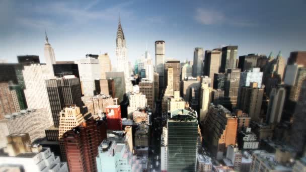 Vista dello skyline di Manhattan da un punto di vista elevato — Video Stock