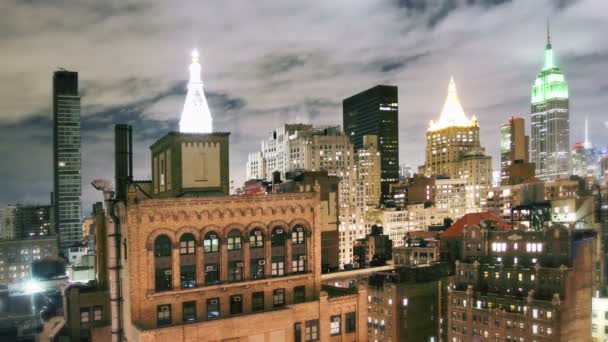 View of manhattan skyline from a high vantage point — Stock Video