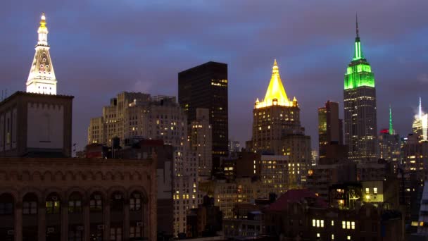 Timelapse of midtown manhattan skyline with empire state — Stock Video