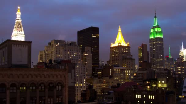 Midtown manhattan Skyline İmparatorluk Devleti ile Timelapse — Stok video