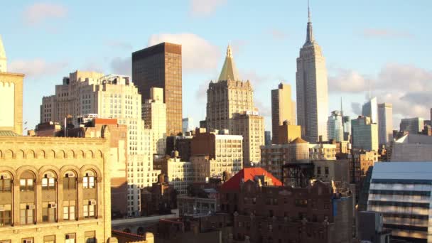 Timelpase de Manhattan centre-ville skyline avec empire état — Video