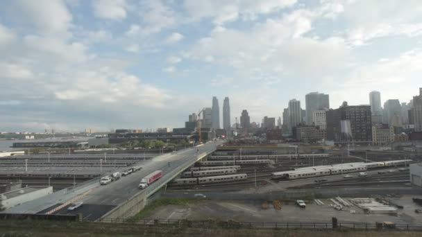Timelapse av midtown Manhattan skyline från en hög utsiktspunkt — Stockvideo