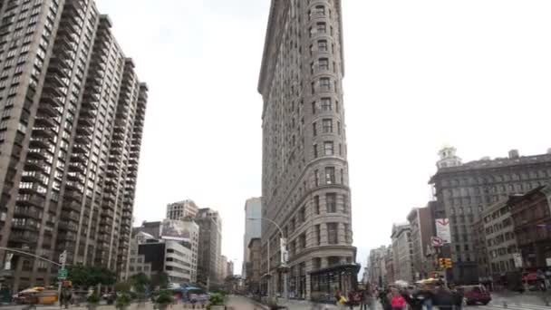 ニューヨークの建物のフラットアイアンの時間経過 — ストック動画