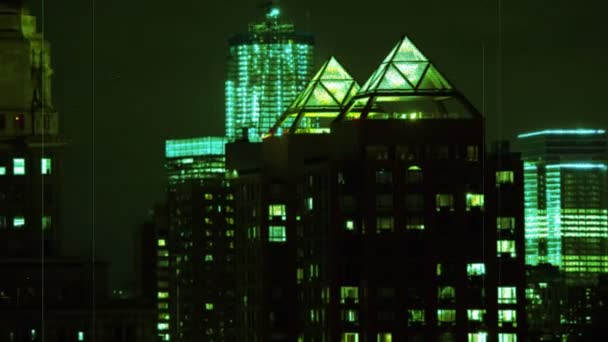 Resumen tembloroso viejo estilo de la película timelapse de Manhattan skyline — Vídeos de Stock