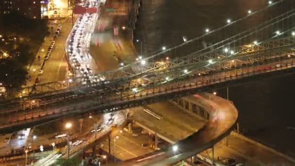 Brooklyn Köprüsü'nün Timelapse — Stok video