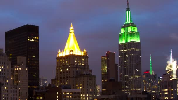 Timelapse av midtown manhattan skyline med empire state — Stockvideo