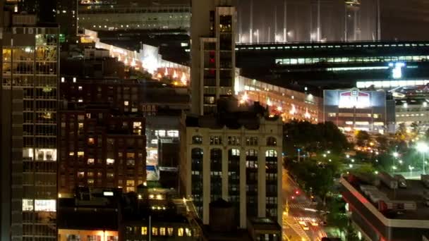 Utsikt över Manhattans stadssilhuett från en hög utsiktspunkt — Stockvideo