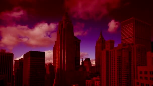 Panningtidsforfall av manhattanskyline – stockvideo