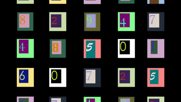 Números em sequência alterando fontes — Vídeo de Stock