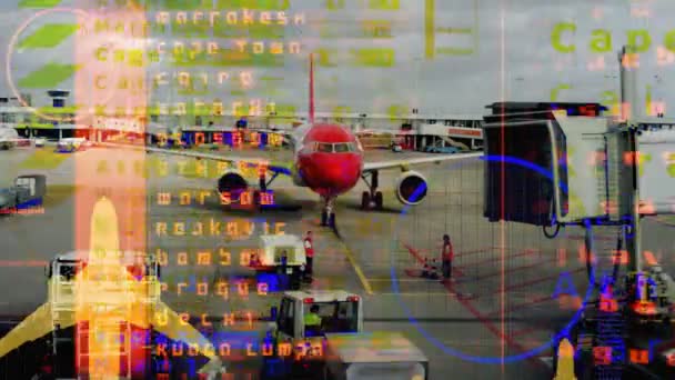 Data och information i samband med flygplan och flyg med plan — Stockvideo