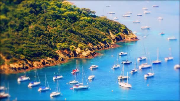 Timelapse of boats moving in the sea — Stock Video