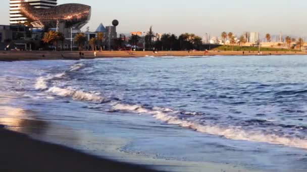 Vista do porto olímpico em barcelona, Espanha — Vídeo de Stock