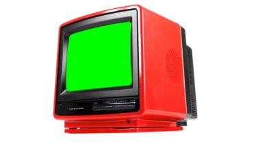 stop motion fantastik, retro, kırmızı bir televizyon