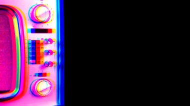 stop motion fantastik, retro, kırmızı bir televizyon