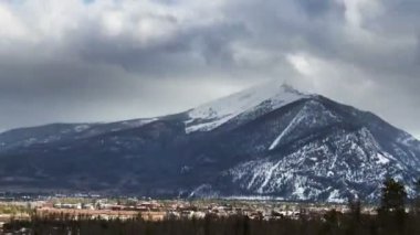 Fast panning rocky mountains panorama timelapse