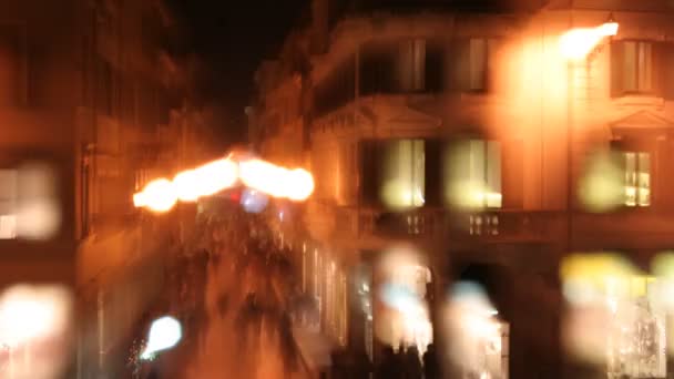Blurred effect of shopping street in rome — Stockvideo