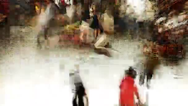 Snel bewegende menigte van, bij rome valkbij treinstation — Stockvideo